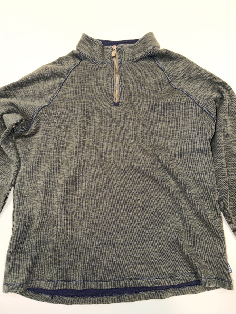 Men's Heathered Dark Green Quarter-Zip Pullover Sweater